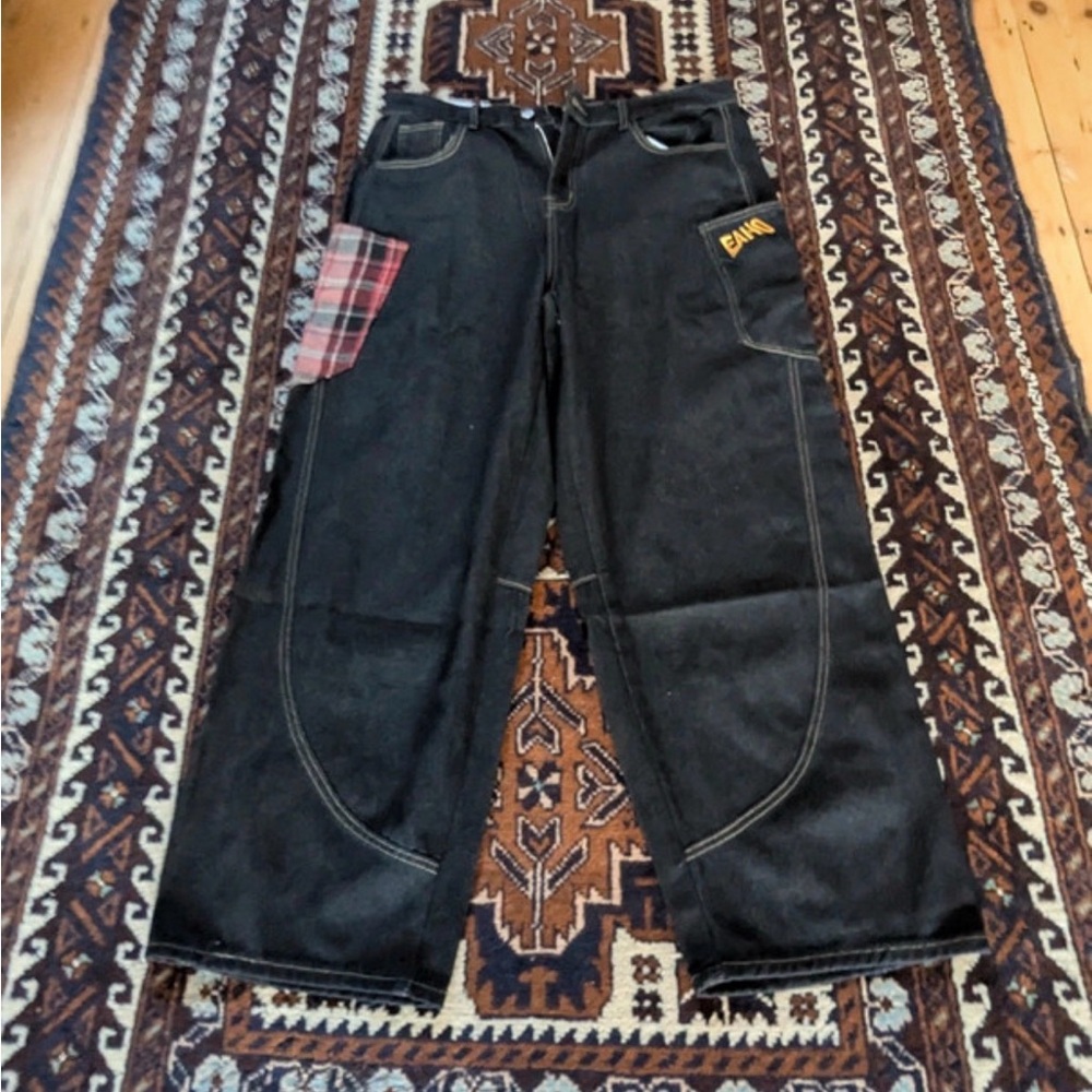 Osaka Big Train Y2K Japanese Wide Leg Jeans Dark Wash NWT